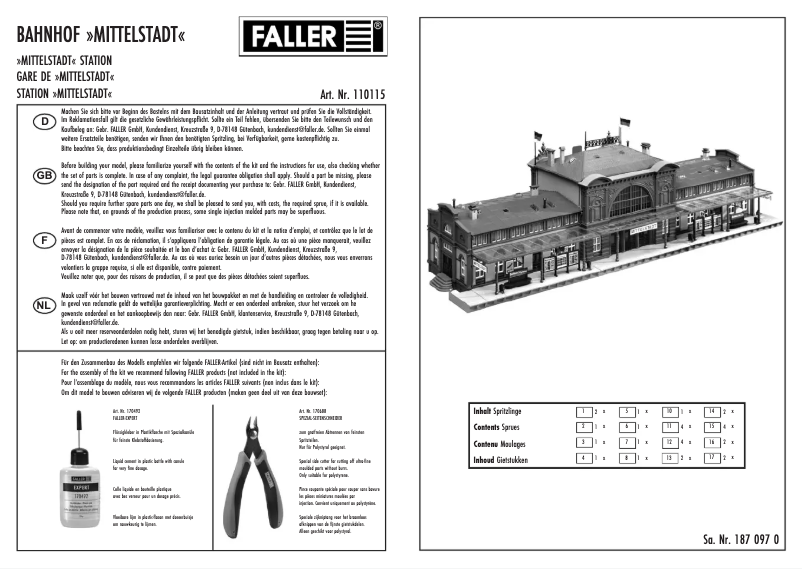 Page 1 de la notice Manuel utilisateur Faller 110115