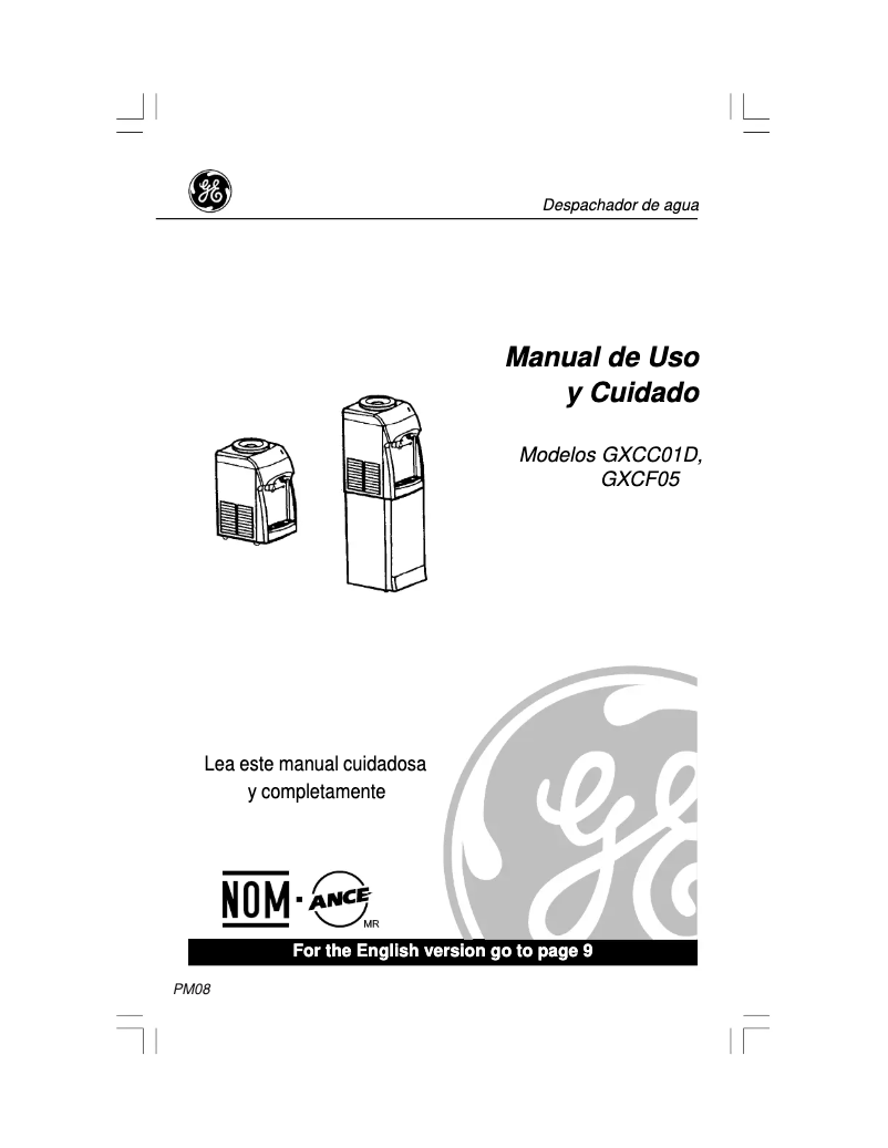 Página 1 del manual Manual de instrucciones GE GXCF05D