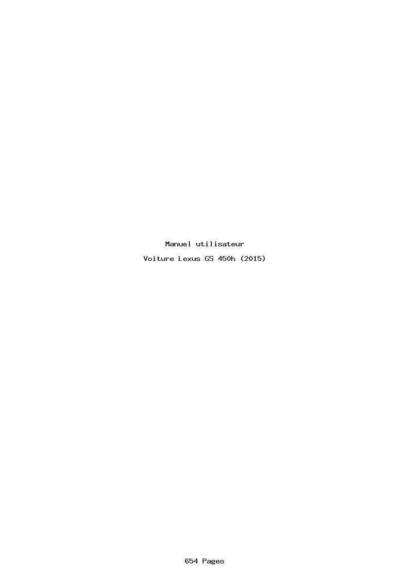 Page 1 de la notice Manuel utilisateur Lexus GS 450h (2015)