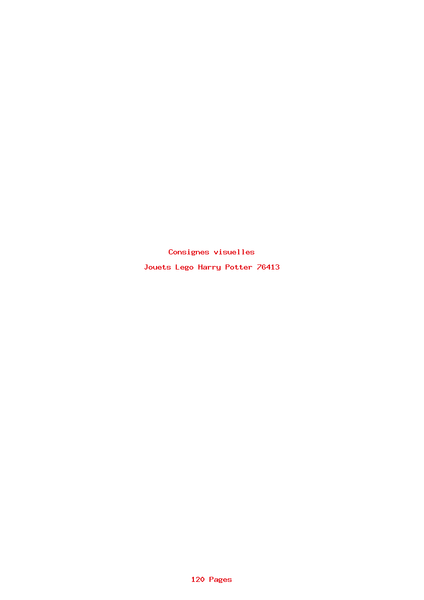 Page 1 de la notice Consignes visuelles Lego Harry Potter 76413