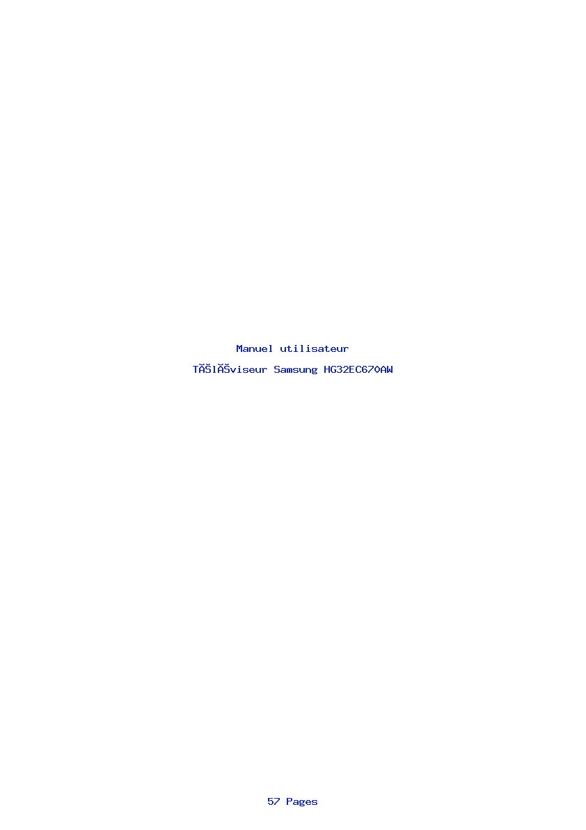 Page 1 de la notice Manuel utilisateur Samsung HG32EC670AW