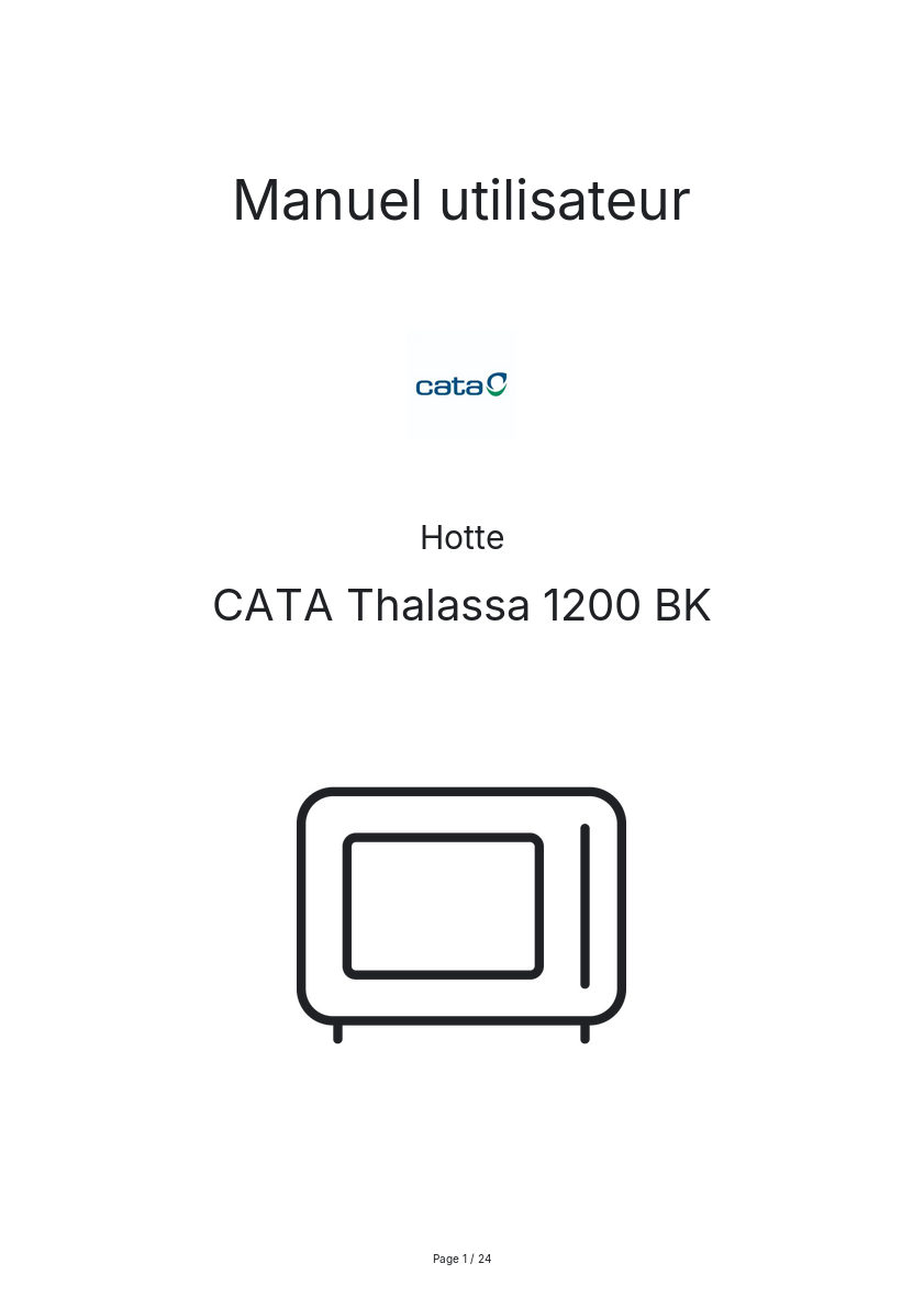 Image de la première page du manuel de l'appareil Thalassa 1200 BK