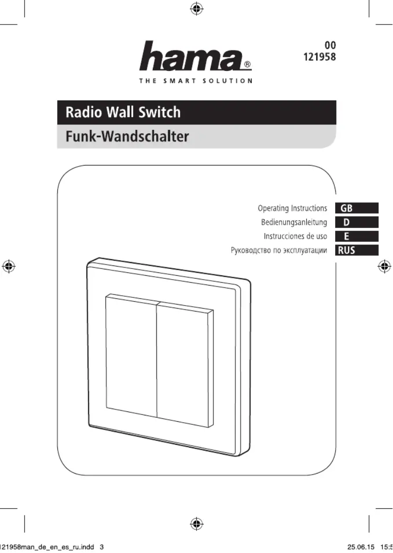 Page 1 of the manual User Manual Hama Radio Wall switch