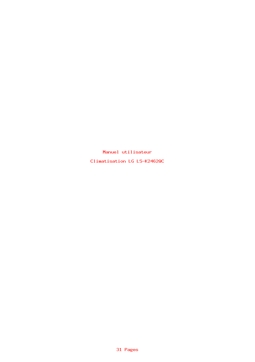 Page 1 de la notice Manuel utilisateur LG LS-K2462QC