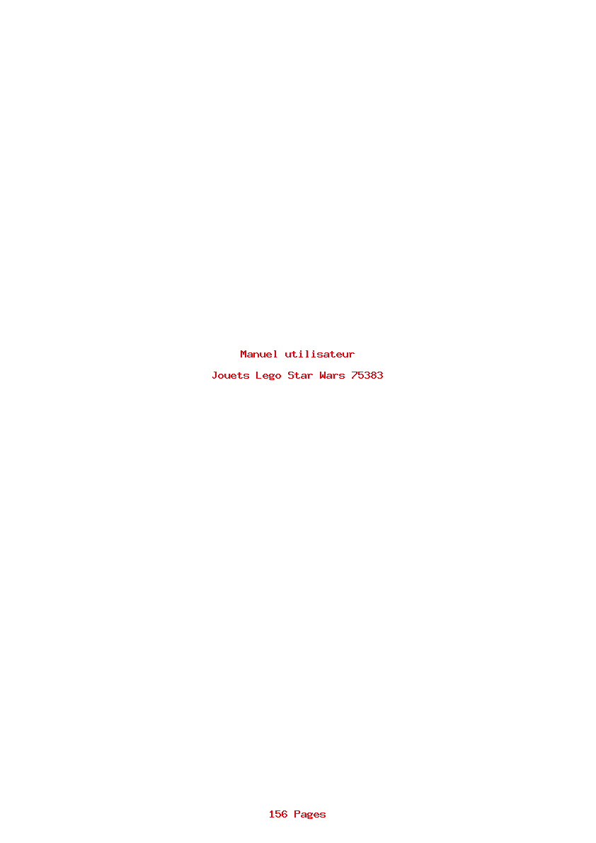 Page 1 de la notice Manuel utilisateur Lego Star Wars 75383
