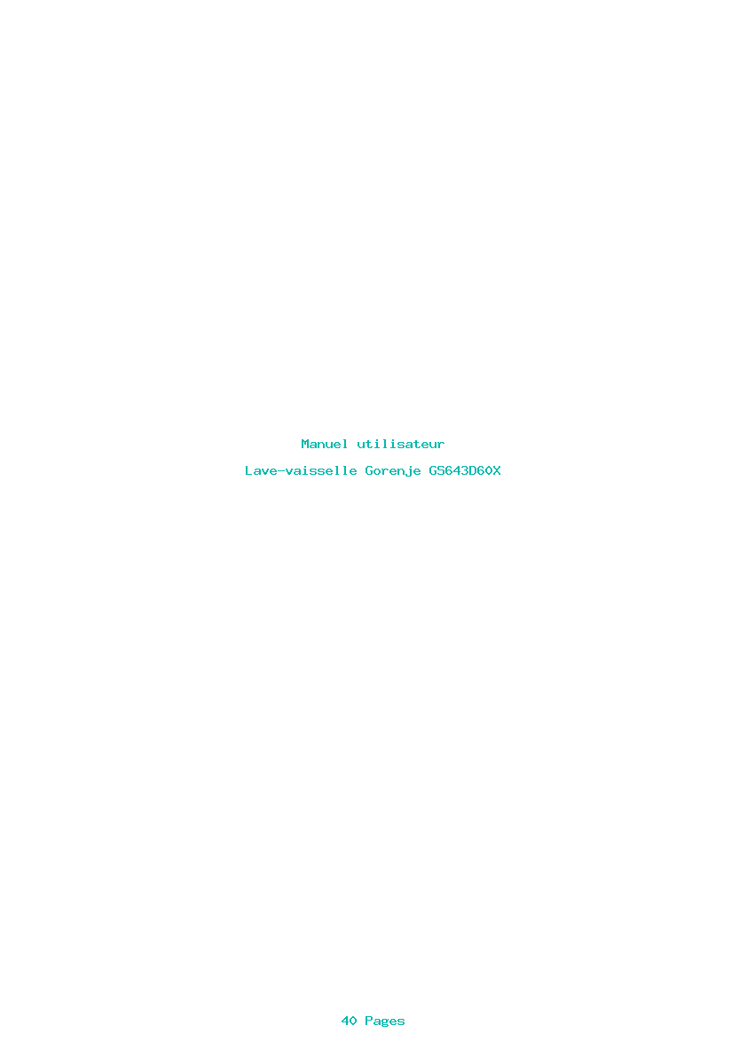 Page 1 de la notice Manuel utilisateur Gorenje GS643D60X