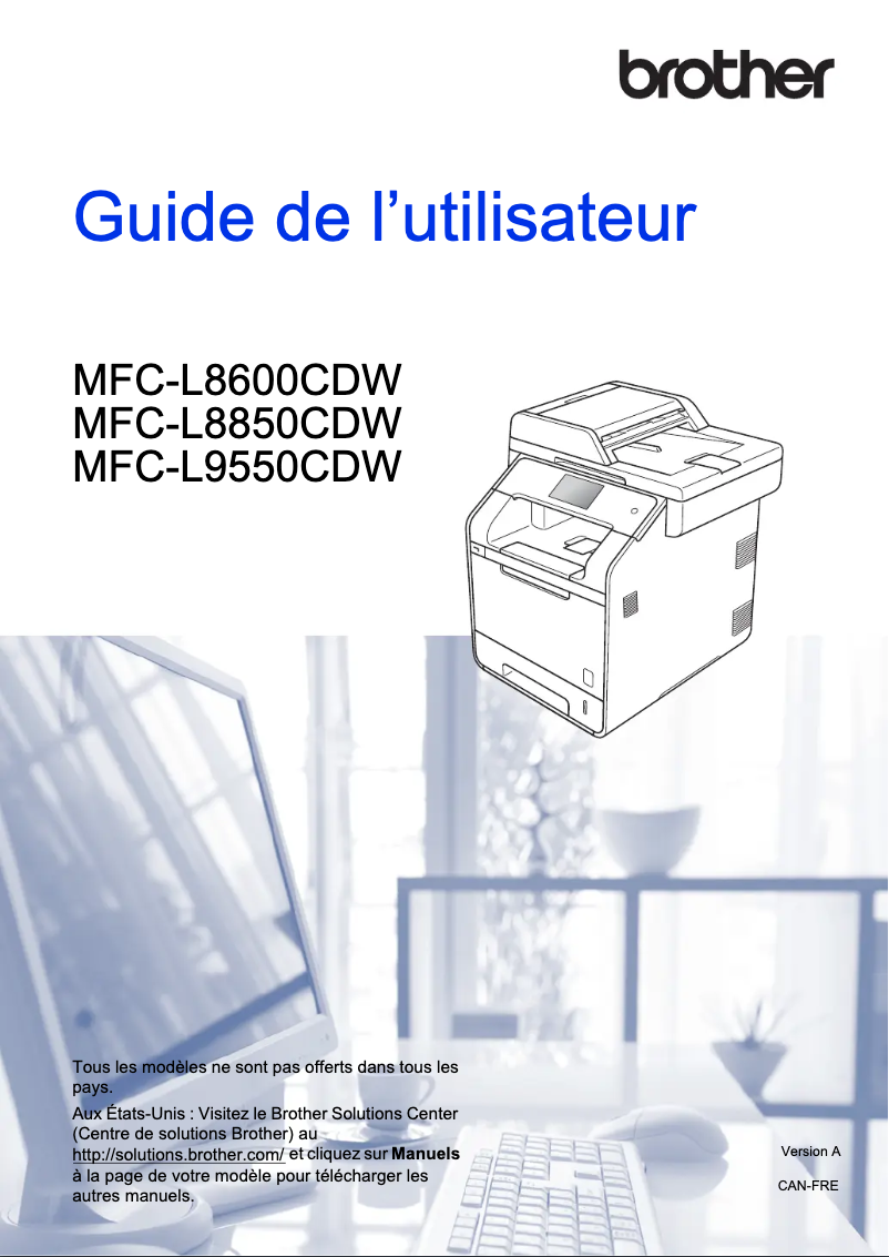 Page 1 de la notice Manuel utilisateur Brother MFC-L8850CDW