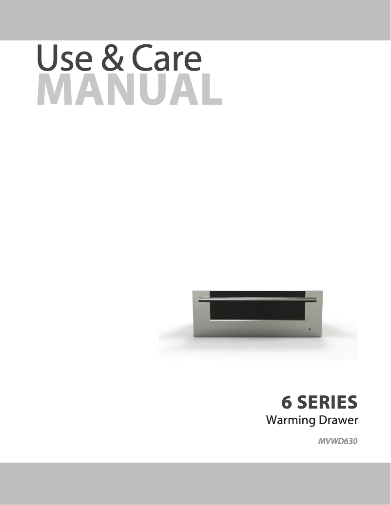 Page 1 de la notice Manuel d'utilisation et d'entretien Viking MVWD630BG