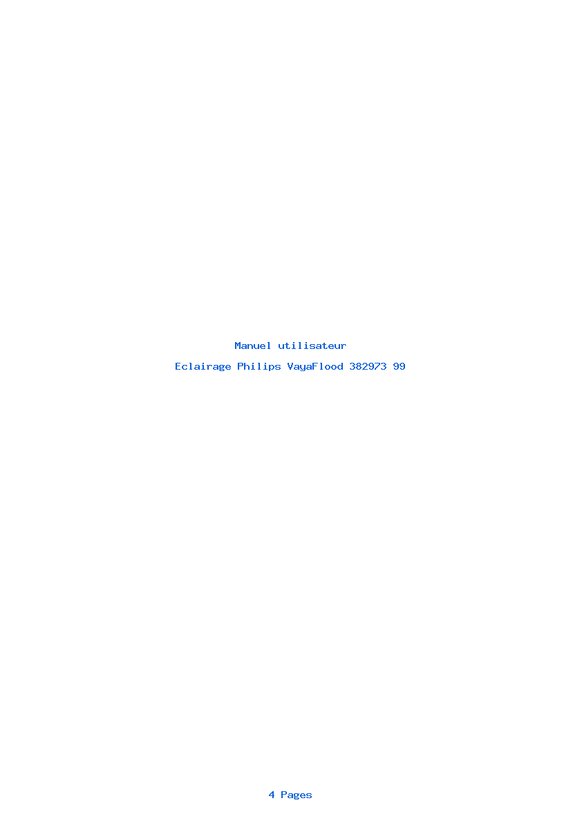 Page 1 de la notice Manuel utilisateur Philips VayaFlood 382973 99
