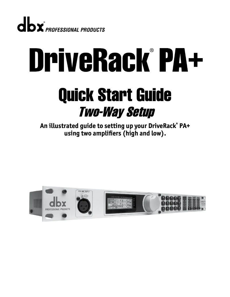 Página 1 del manual Guía de inicio rápido DBX DriveRack PA