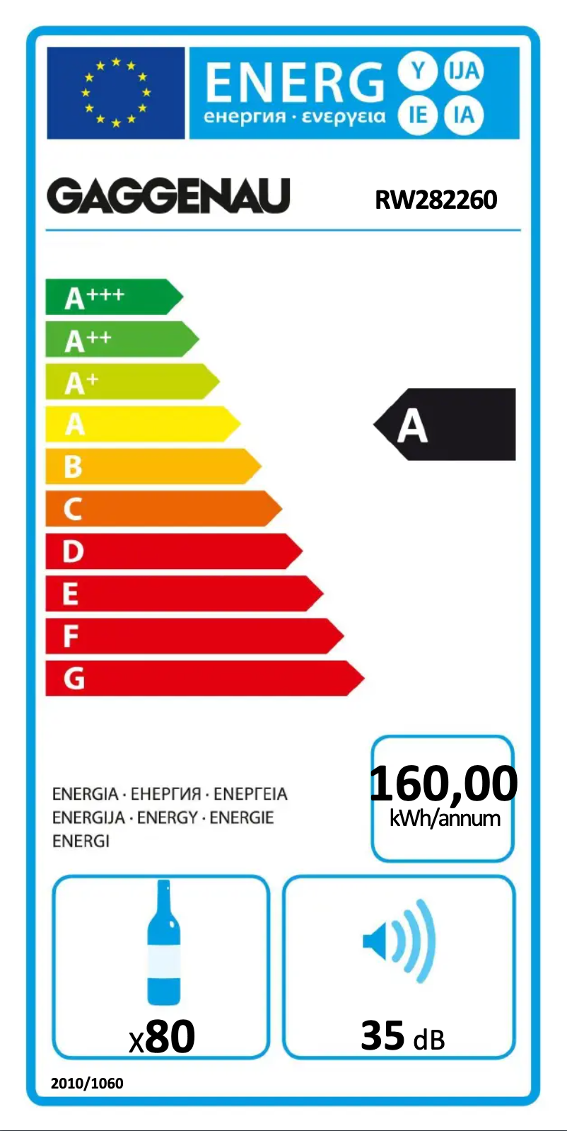 Page 1 de la notice Manuel utilisateur Gaggenau RW282260