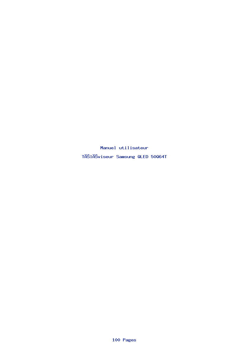 Page 1 de la notice Manuel utilisateur Samsung QLED 50Q64T