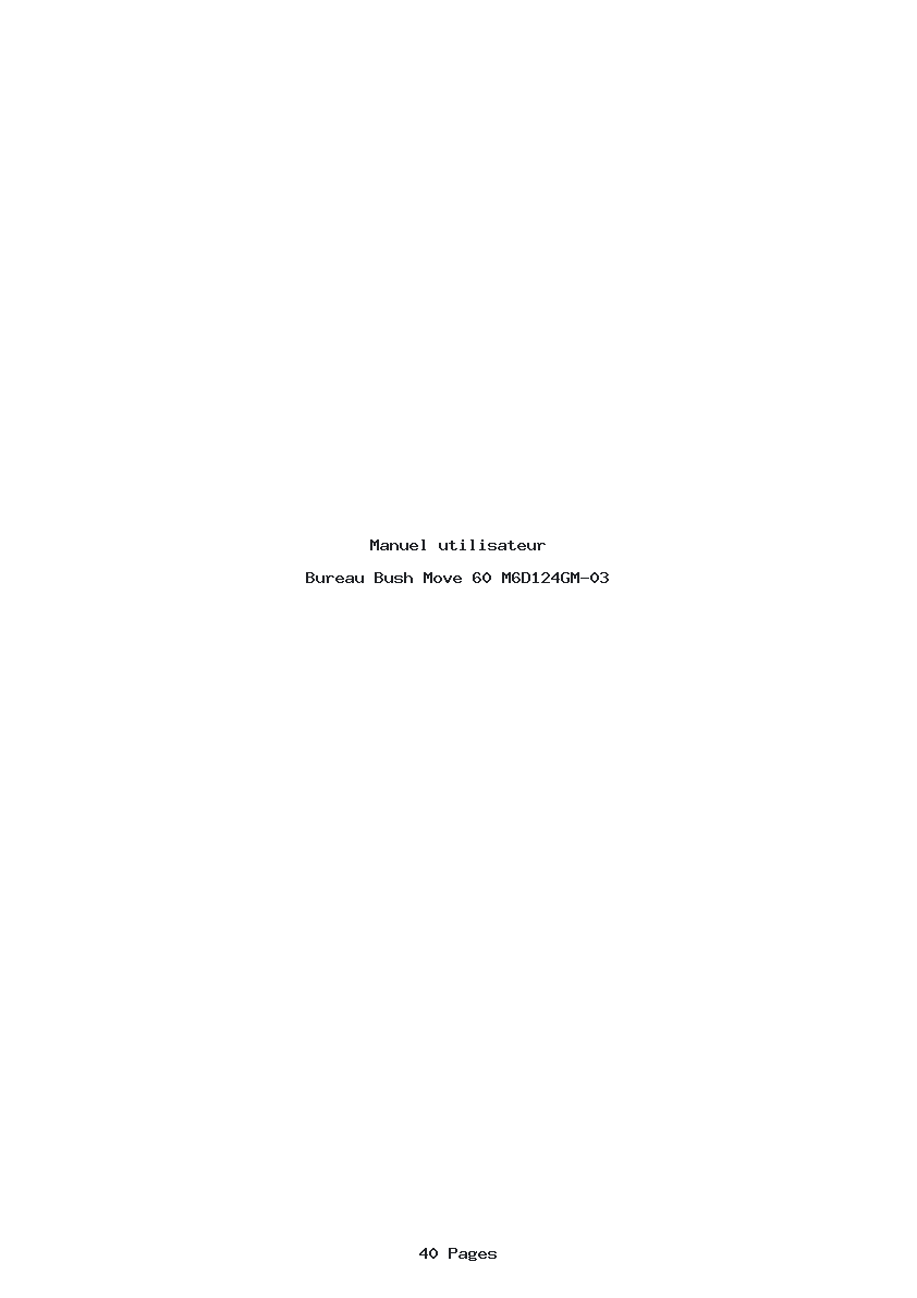 Page 1 de la notice Manuel utilisateur Bush Move 60 M6D124GM-03