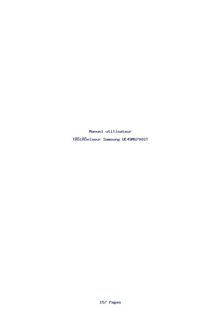 Page 1 de la notice Manuel utilisateur Samsung UE49MU7002T