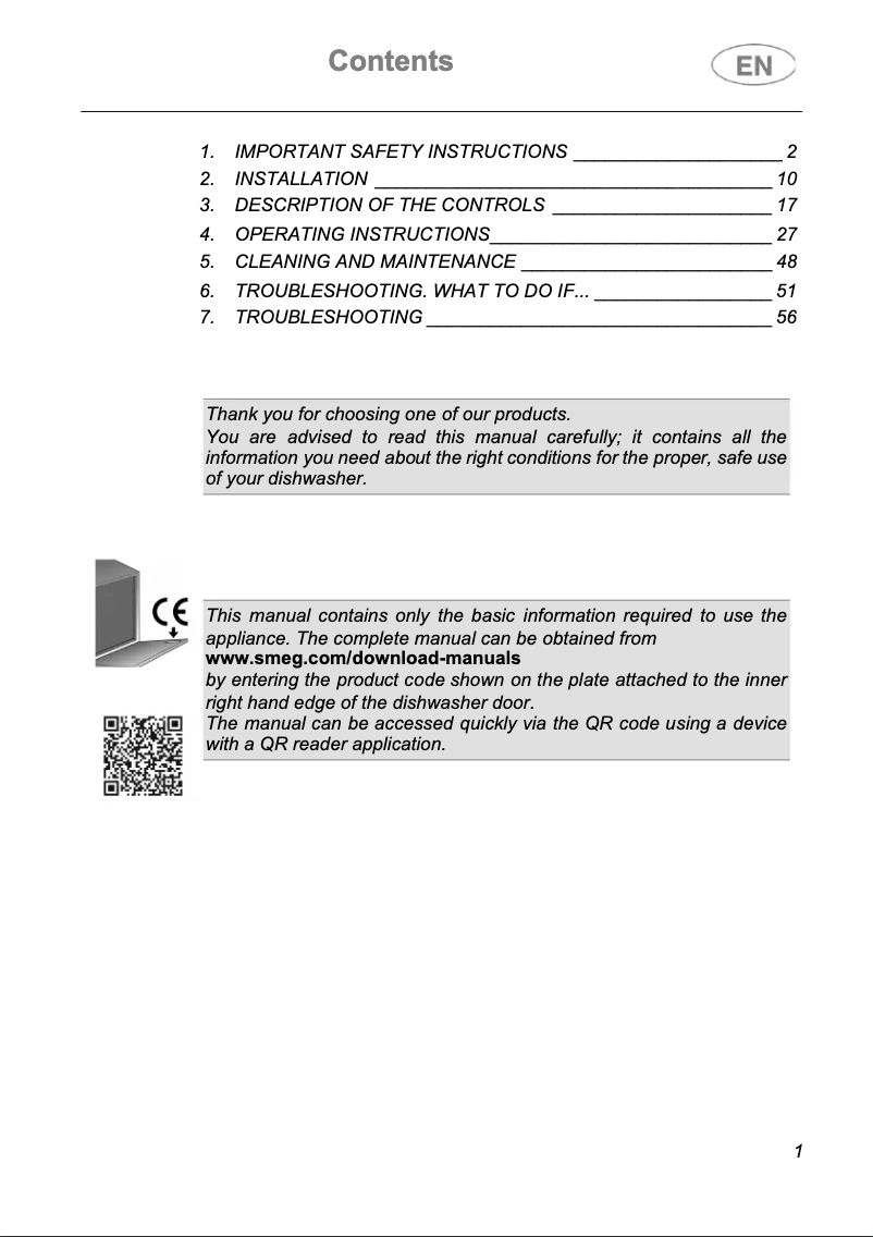 Page 1 de la notice Manuel utilisateur Smeg STU2FABRD2
