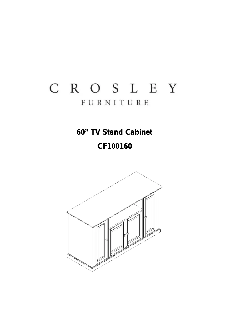 Page 1 de la notice Manuel utilisateur Crosley Furniture Cambridge TV Stand