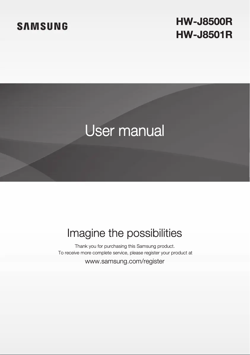 Page 1 de la notice Manuel utilisateur Samsung HW-J8500R/ZA