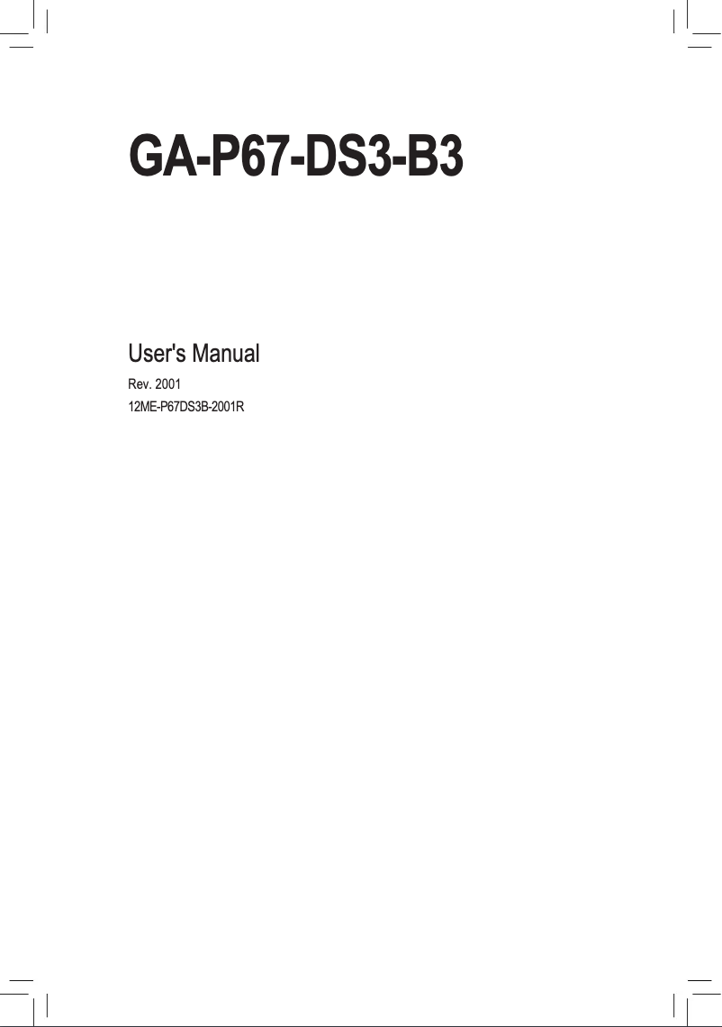 Página 1 del manual Manual de usuario Gigabyte GA-P67-DS3-B3