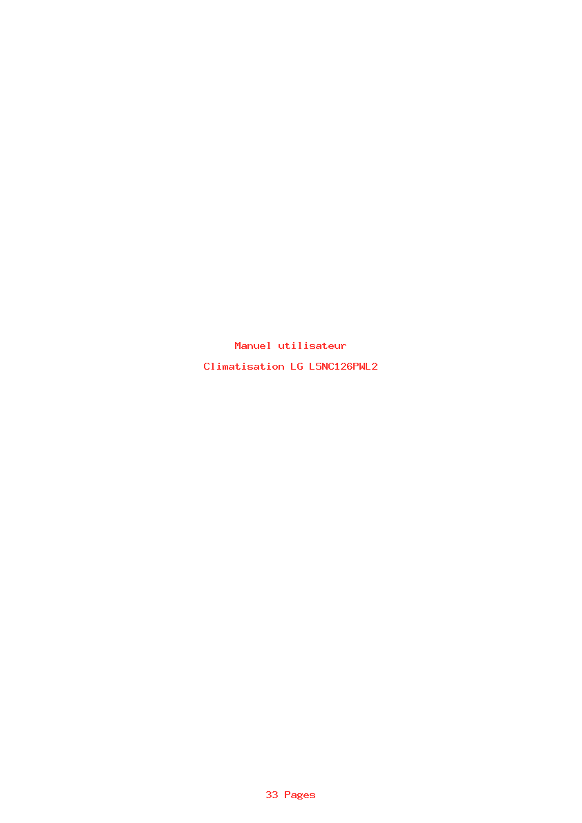 Page 1 de la notice Manuel utilisateur LG LSNC126PWL2