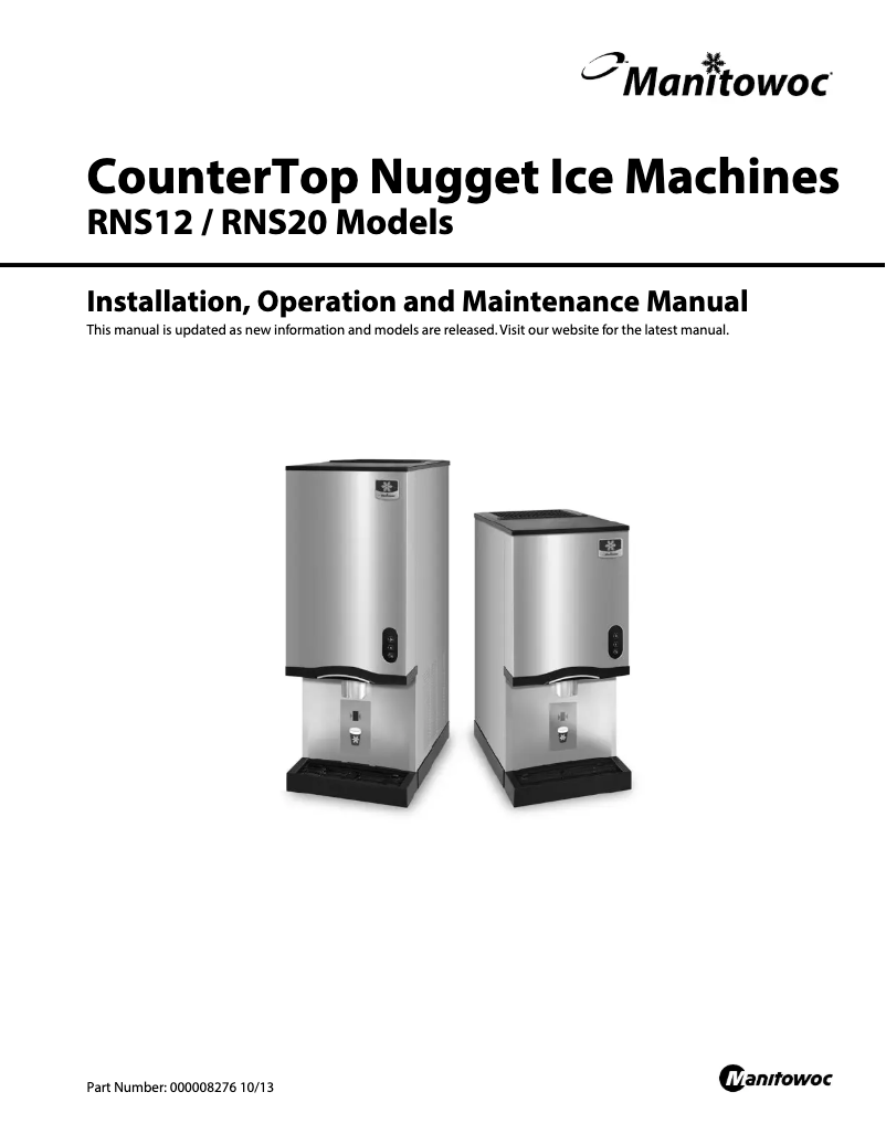 Página 1 del manual Manual de usuario Manitowoc RNS-12A