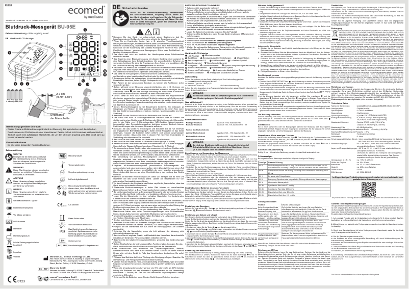 Page 1 de la notice Manuel utilisateur Ecomed BU-95E