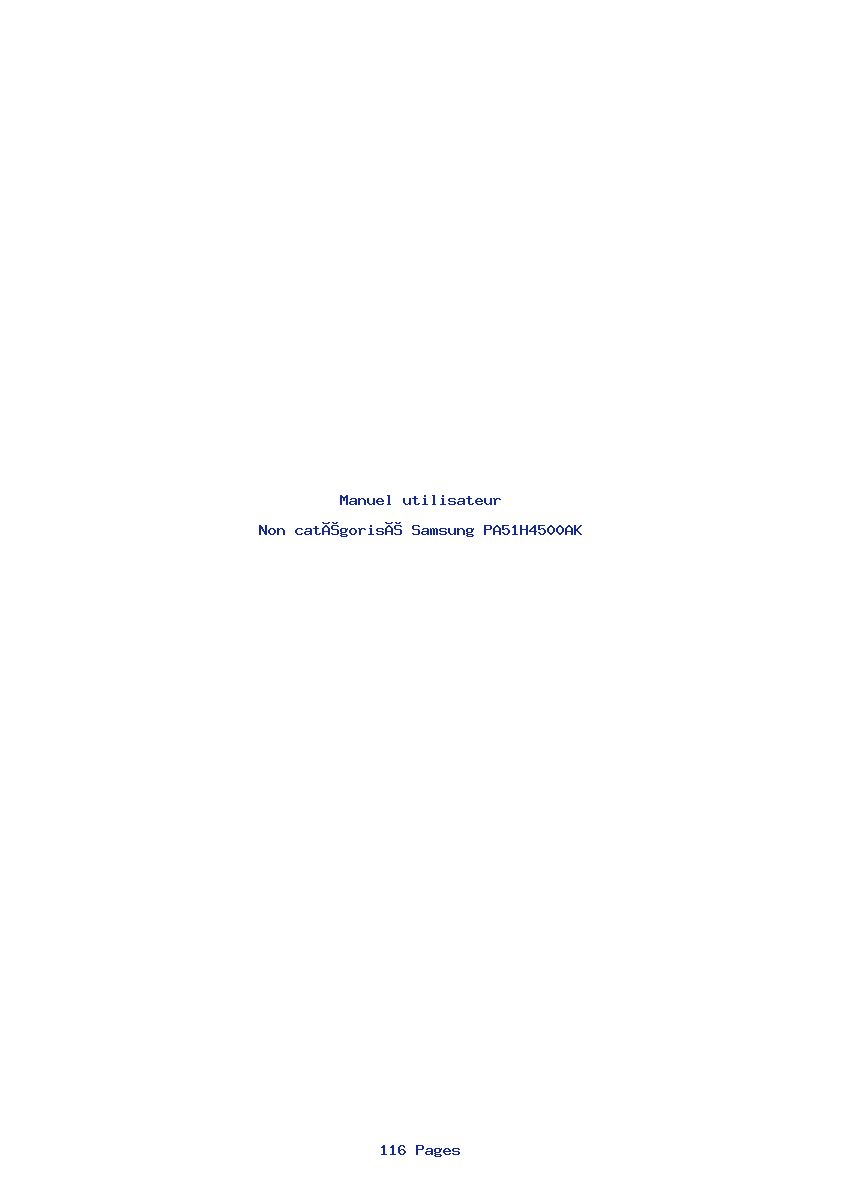Page 1 de la notice Manuel utilisateur Samsung PA51H4500AK