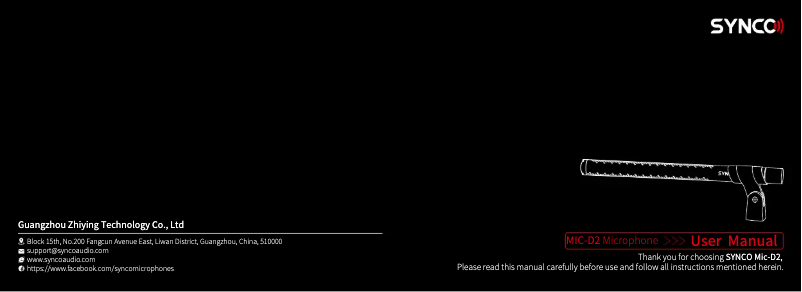 Page 1 de la notice Manuel utilisateur Synco MIC-D2