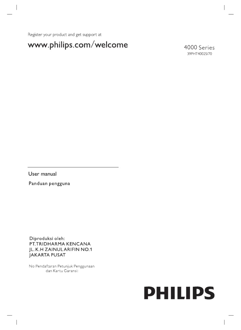 Page n°1 - Manuel utilisateur Philips 4000 series 39PHT4002S