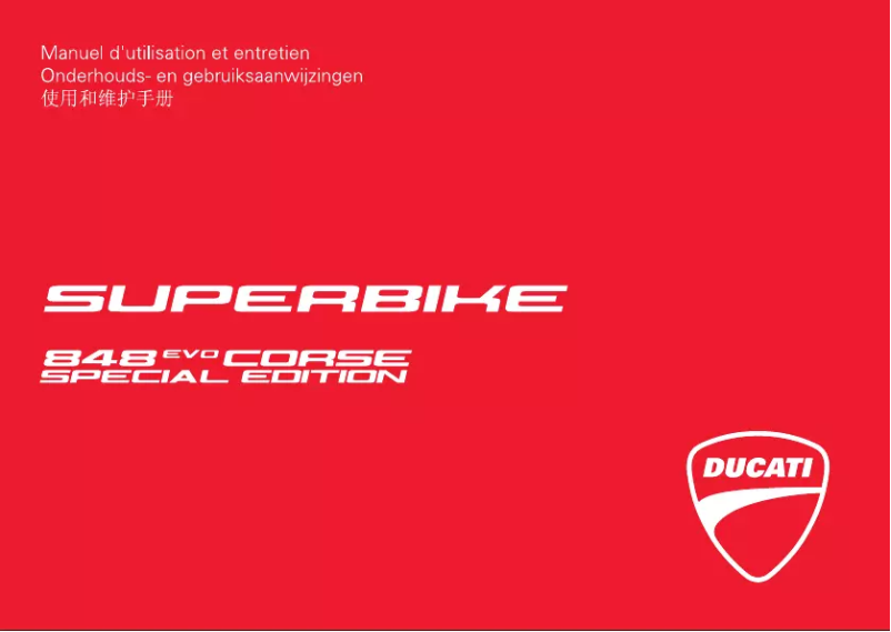 Page 1 of the manual User Manual Ducati 848evo Corse SE (2012)