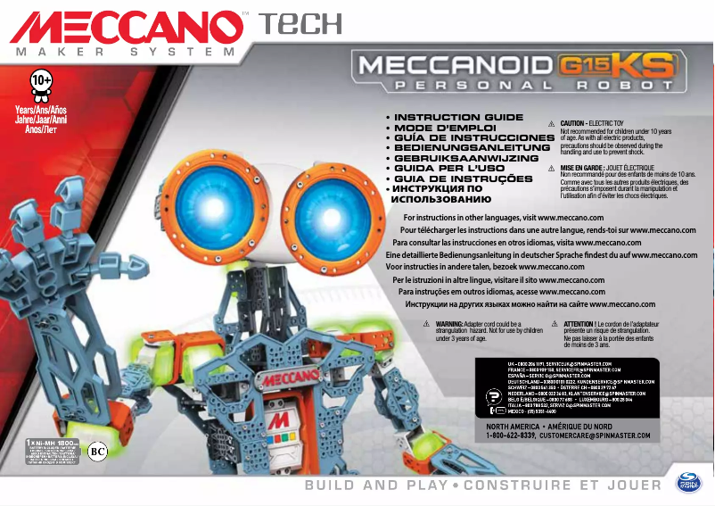 Página 1 del manual Manual de usuario Spin Master Meccanoid G15KS