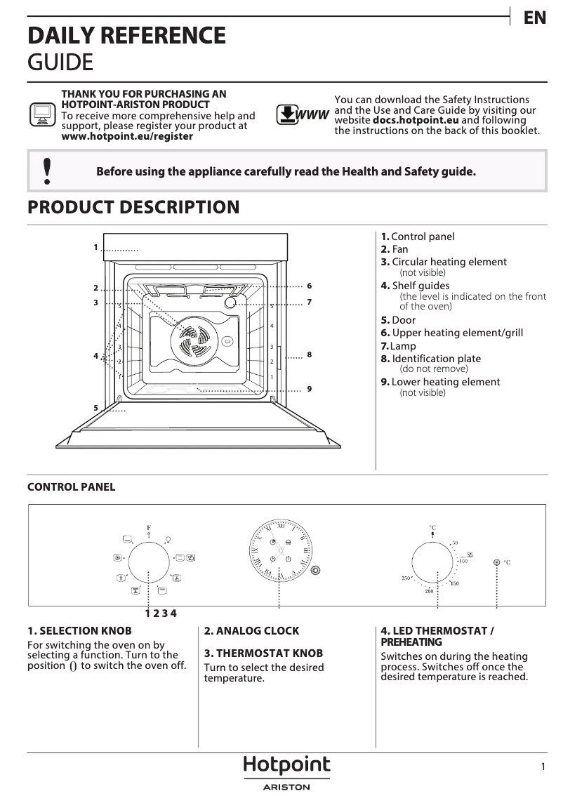 Page 1 of the manual Use and Maintenance Manual Hotpoint FIT 804 H AV HA