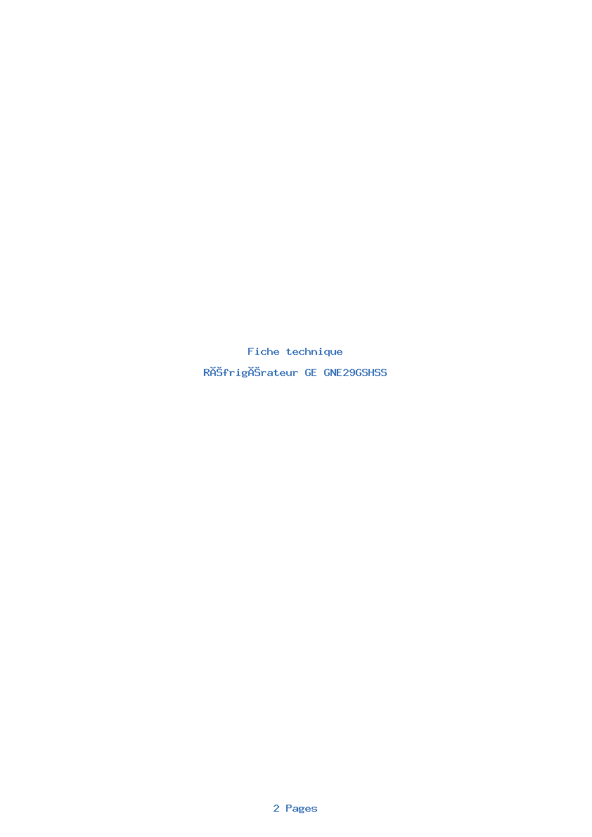 Image de la première page du manuel de l'appareil GNE29GSHSS