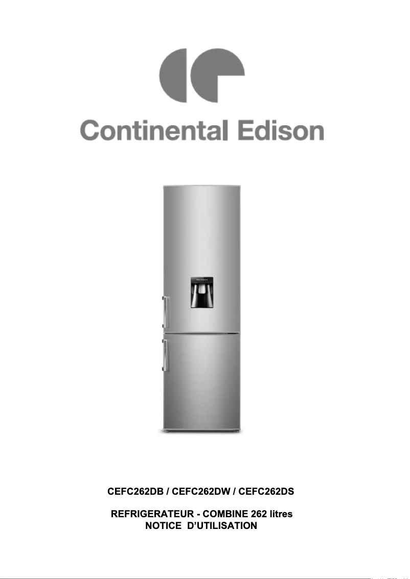 Page 1 de la notice Manuel utilisateur Continental Edison CEFC268DS