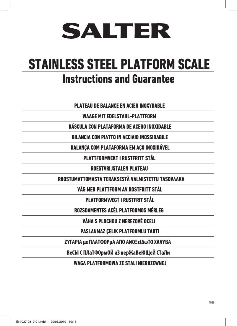 Página 1 del manual Manual de usuario Salter 1037