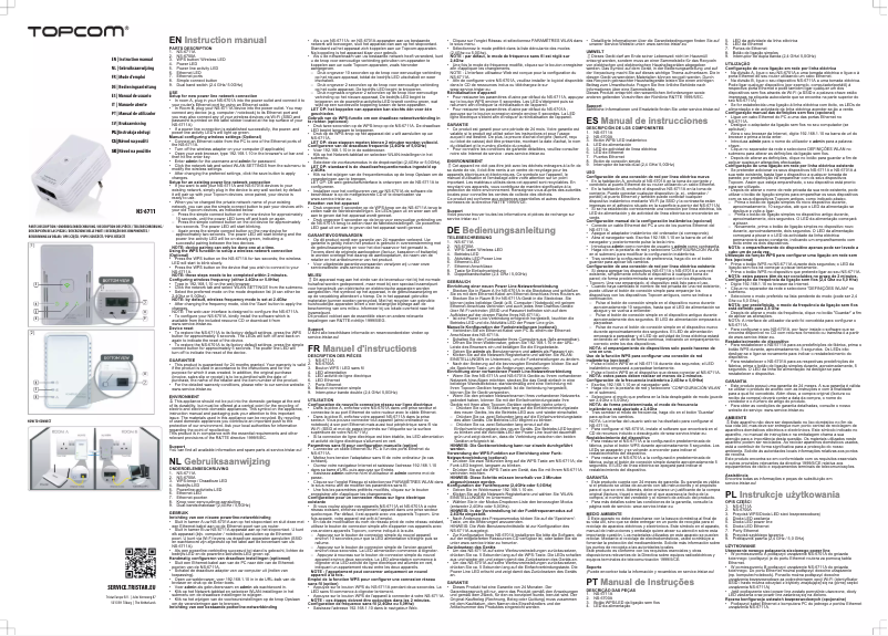 Page 1 de la notice Manuel utilisateur Topcom NS-6711