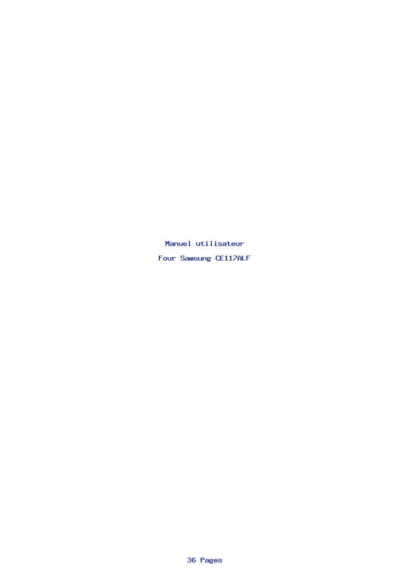 Page 1 de la notice Manuel utilisateur Samsung CE117ALF