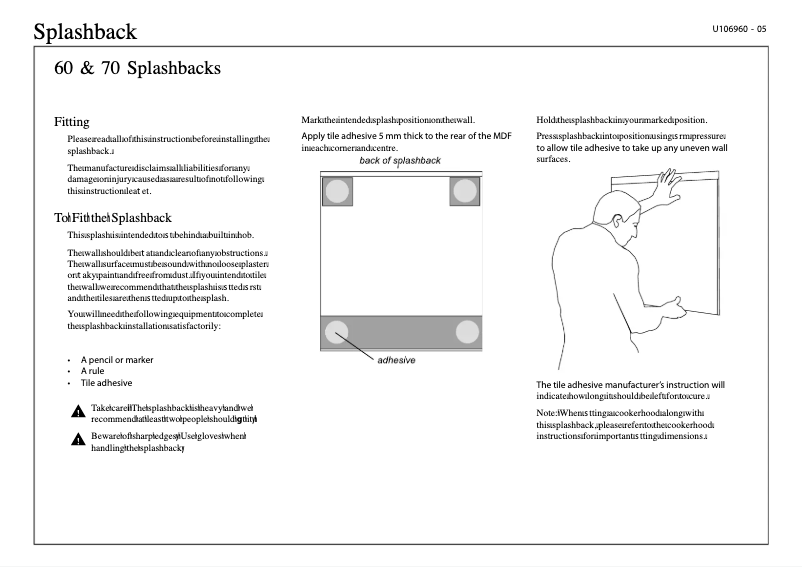 Page 1 de la notice Manuel utilisateur Rangemaster UNBSP60BL/BI