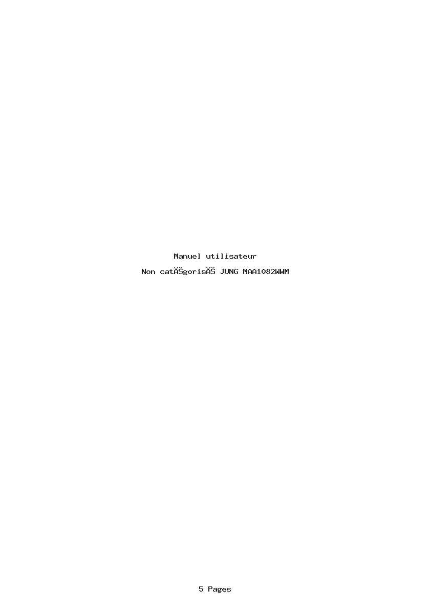 Page 1 de la notice Manuel utilisateur JUNG MAA1082WWM