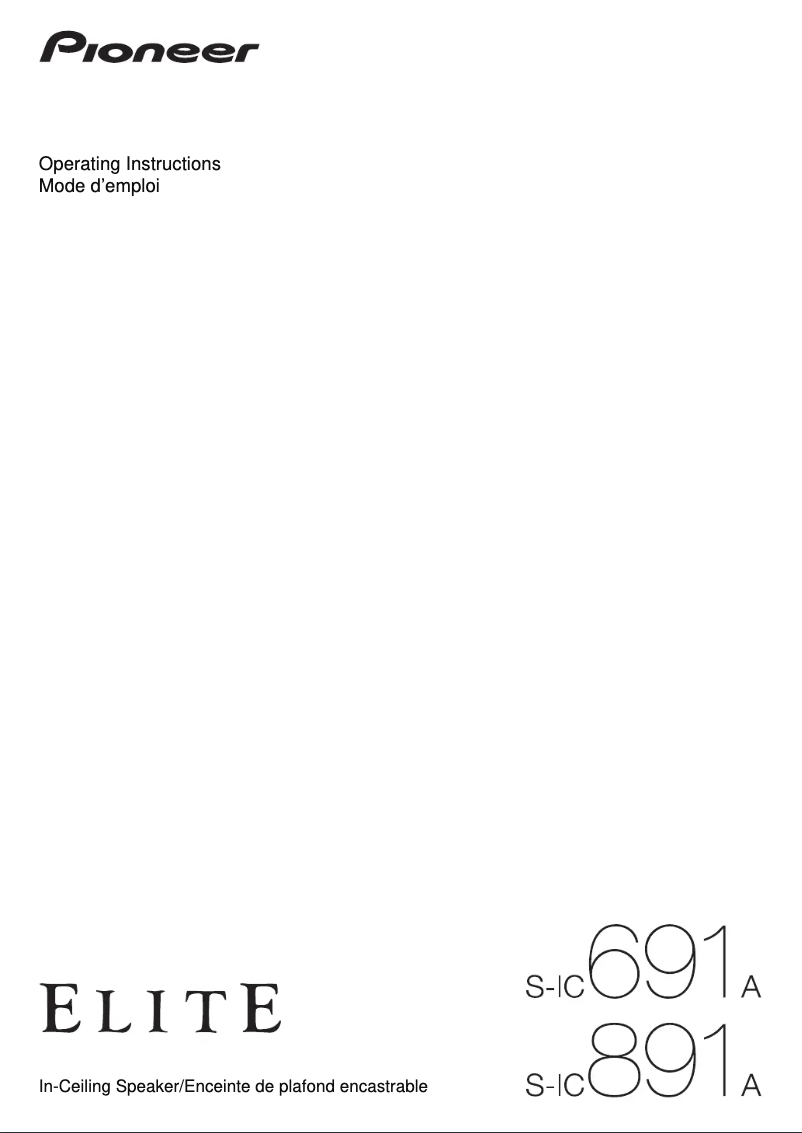 Página 1 del manual Manual de usuario Pioneer Elite S-IC891A