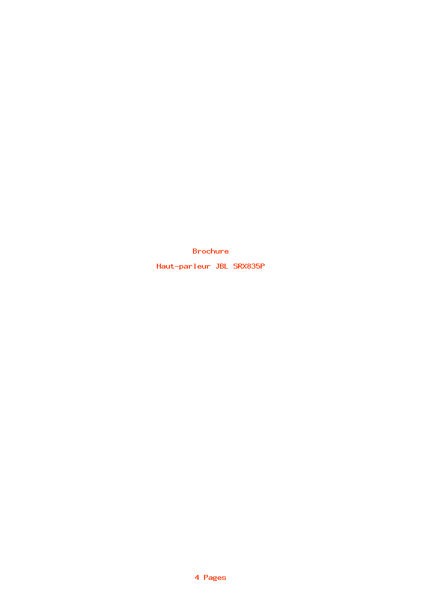 Page 1 de la notice Brochure JBL SRX835P
