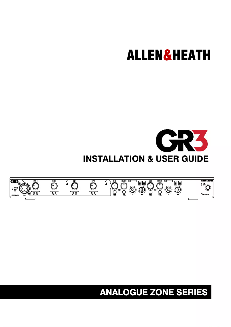 Página 1 del manual Manual de usuario Allen & Heath GR3