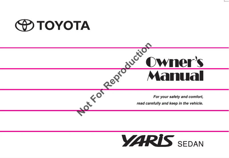 Page 1 de la notice Manuel utilisateur Toyota Yaris Sedan (2013)