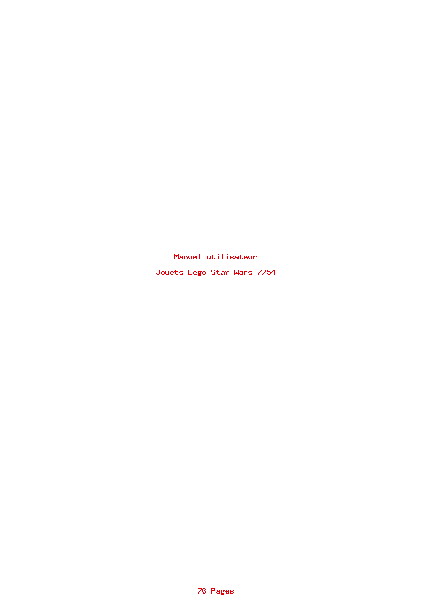 Page 1 de la notice Manuel utilisateur Lego Star Wars 7754