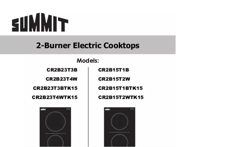 Page 1 de la notice Manuel utilisateur Summit CR2B15T1BTK15