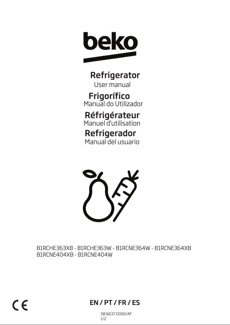 Page 1 de la notice Manuel utilisateur Beko B1RCNE364XB