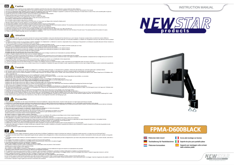 Page 1 of the manual User Manual Newstar FPMA-D600
