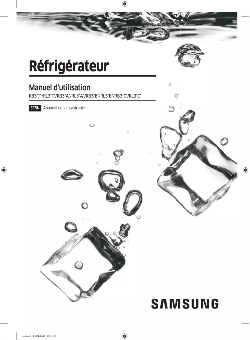 Page 1 de la notice Manuel utilisateur Samsung RB34C605CB1