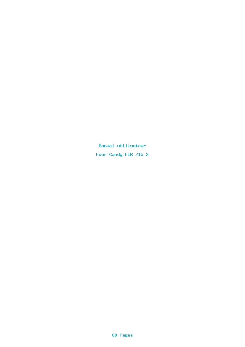 Page 1 de la notice Manuel utilisateur Candy FIR 715 X