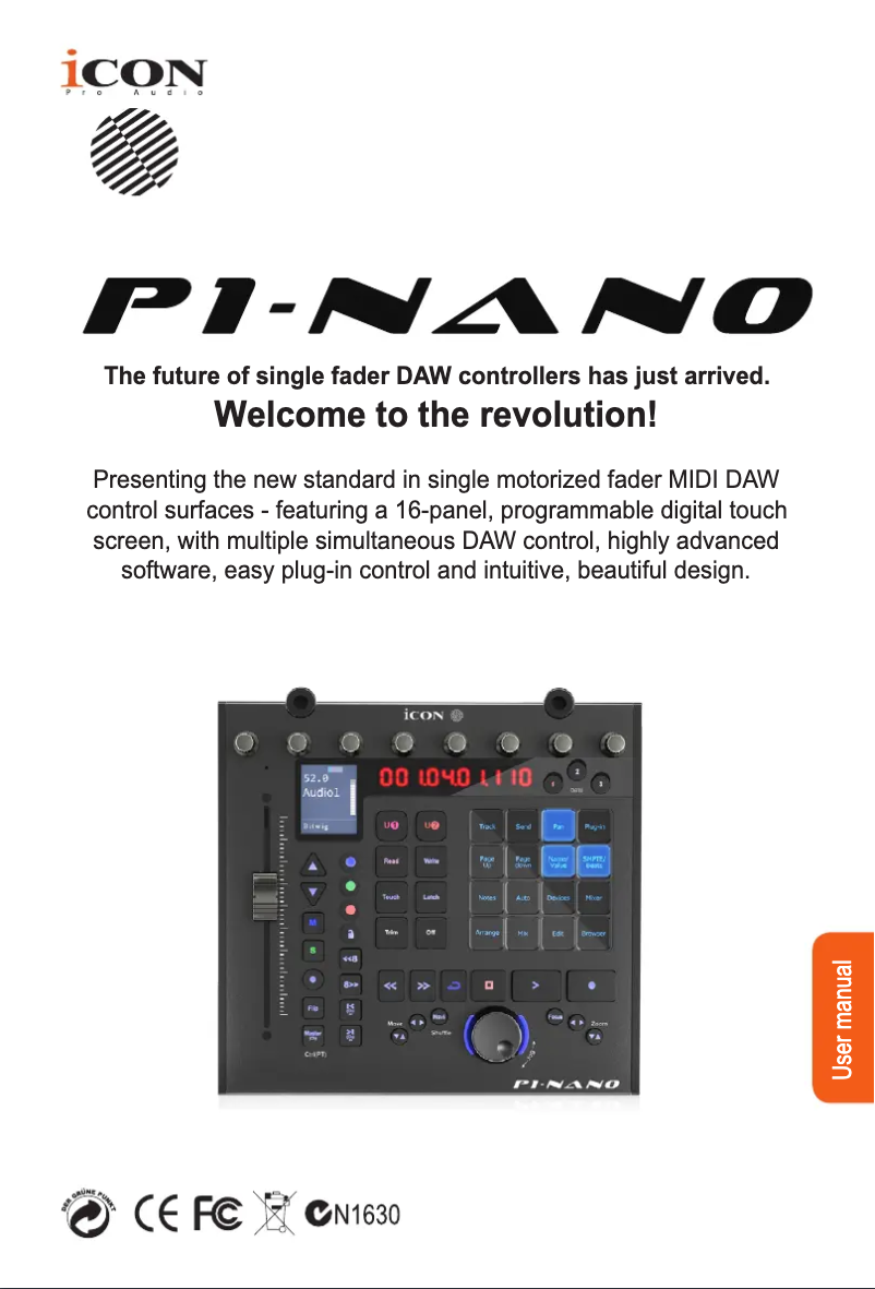 Page 1 de la notice Manuel utilisateur icon P1-Nano