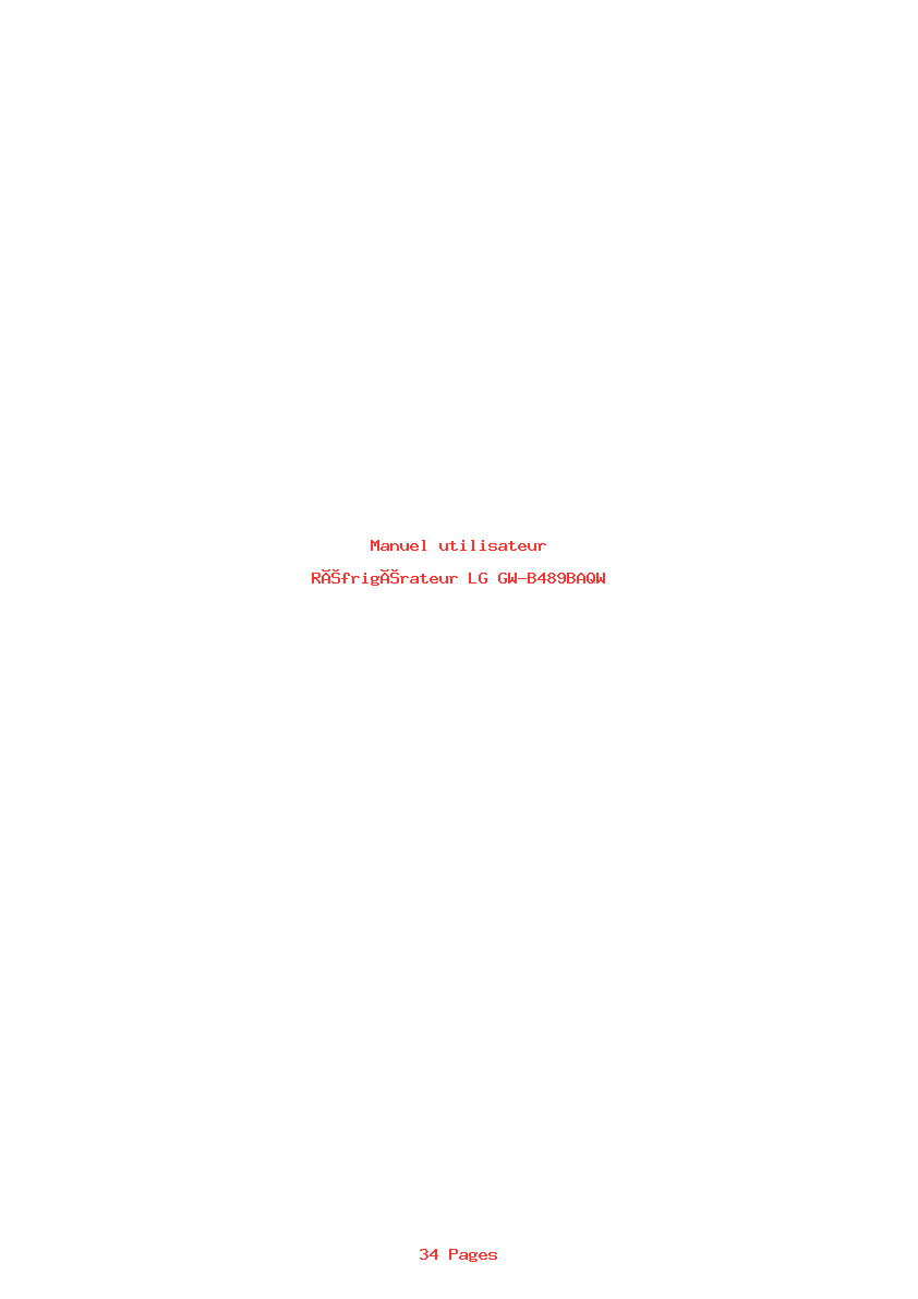 Page 1 de la notice Manuel utilisateur LG GW-B489BAQW